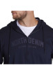 Thumbnail Cardigan zippé à capuche uni marine en coton et 2 poches latérales - Image 4