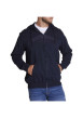 Thumbnail Cardigan zippé à capuche uni marine en coton et 2 poches latérales - Image 6