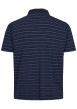 Thumbnail Polo en coton marine rayé col uni à 2 boutons et à manches courtes - Image 2