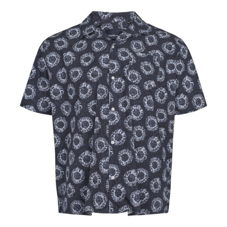Chemise en coton marine fantaisie coupe regular...