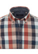 Thumbnail Chemise en coton oranges avec un imprimé carreaux et un col américain - Image 3