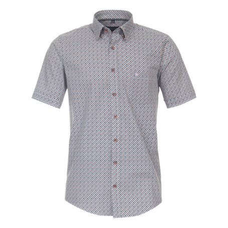 Chemise en coton bleu avec un imprimé losanges...