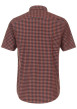 Thumbnail Chemise en coton brique et marine à carreaux avec un col américain - Image 2