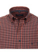 Thumbnail Chemise en coton brique et marine à carreaux avec un col américain - Image 3