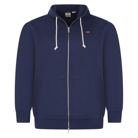 Cardigan zippé Levi's® en coton marine uni avec...