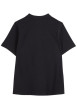 Thumbnail Polo en maille piquée de coton noir uni à col boutonné et Batwing poitrine - Image 2