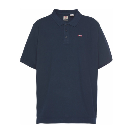 Polo en maille piquée de coton bleu marine à...