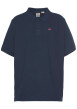 Thumbnail Polo en maille piquée de coton bleu marine à col boutonné et Batwing poitrine