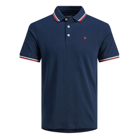 Polo Paulos en coton maille piquée marine à...