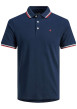 Thumbnail Polo Paulos en coton maille piquée marine à coupe droite et col boutonné