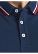 Thumbnail Polo Paulos en coton maille piquée marine à coupe droite et col boutonné - Image 4