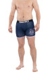 Thumbnail Boxer marine uni avec une coupe fermée et nom de la marque brodé