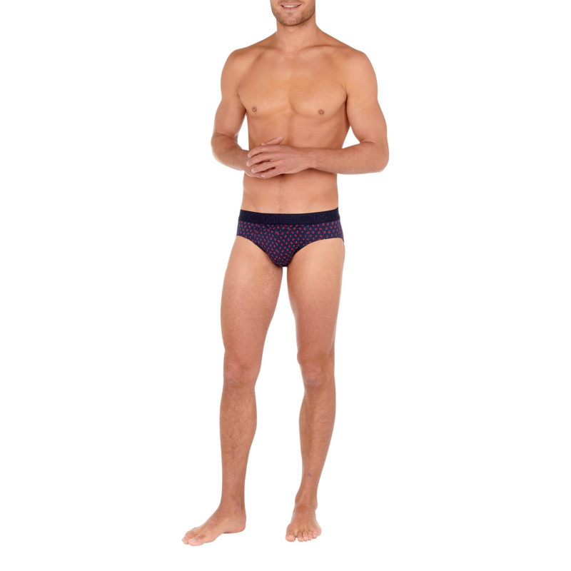 Hom - Slip Marine Fantaisie Avec Motif éventaille - Marine