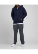 Thumbnail Sweat à capuche marine en coton mélangé avec une coupe et un zip de fermeture - Image 3