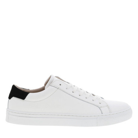 Tennis en cuir blanc à talon plat avec...