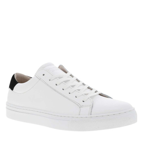 Tennis en cuir blanc à talon plat avec...