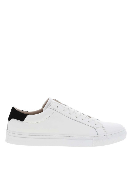 Tennis en cuir blanc à talon plat avec...