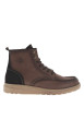 Thumbnail Bottines en cuir patiné marron à semelle style sneakers semi-compensée et à lacets enduis