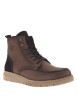 Thumbnail Bottines en cuir patiné marron à semelle style sneakers semi-compensée et à lacets enduis - Image 2