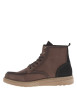 Thumbnail Bottines en cuir patiné marron à semelle style sneakers semi-compensée et à lacets enduis - Image 3
