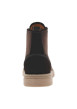Thumbnail Bottines en cuir patiné marron à semelle style sneakers semi-compensée et à lacets enduis - Image 4