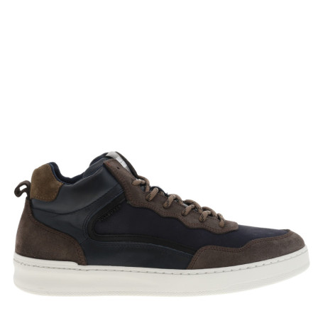 Baskets montantes divers cuir bleu marine et...