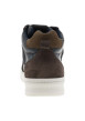 Thumbnail Baskets montantes divers cuir bleu marine et taupe à semelle sneakers plate et à lacets ronds tressés - Image 4