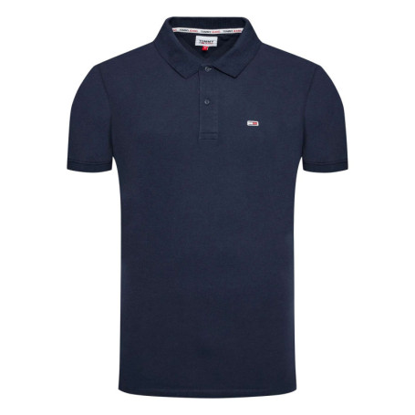 Polo en coton maille piquée marine avec une...