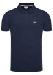 Thumbnail Polo en coton maille piquée marine avec une coupe droite et un col boutonné