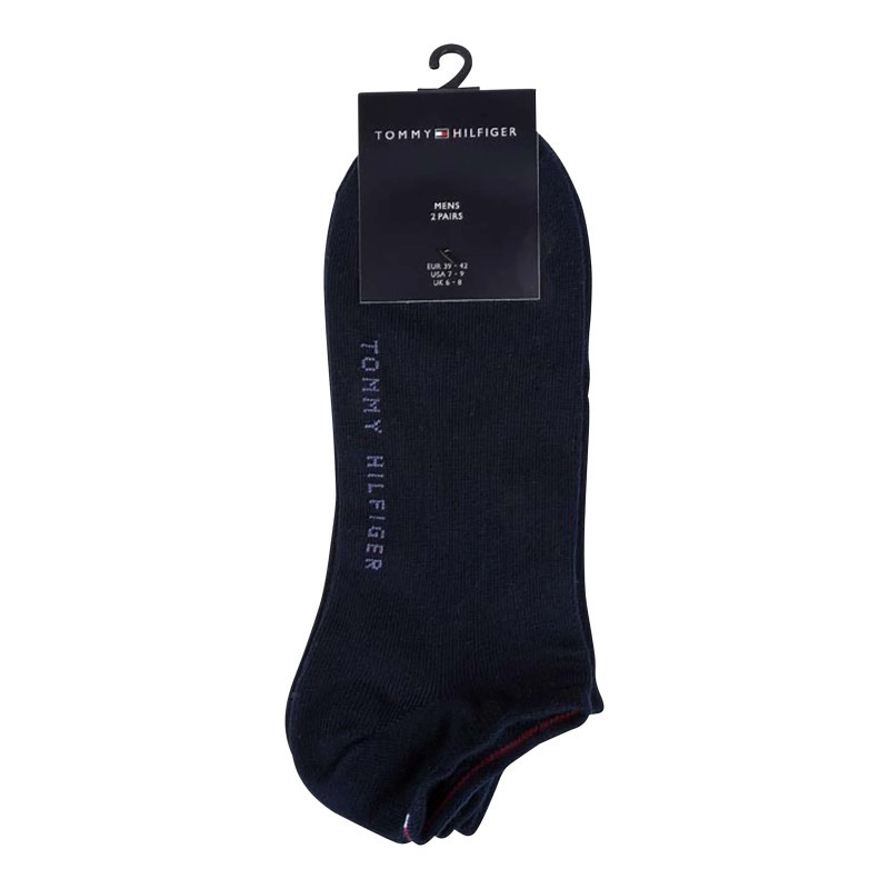 Tommy Hilfiger - Lot De 2 Paires De Chaussettes Basses En Coton Mélangé Bleues Unies Coupe Courte - Bleu