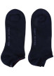 Thumbnail Lot de 2 paires de chaussettes basses en coton mélangé bleues unies coupe courte - Image 2