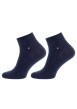Thumbnail Lot de 2 paires de chaussettes basses en coton mélangé bleues unies avec logo - Image 3