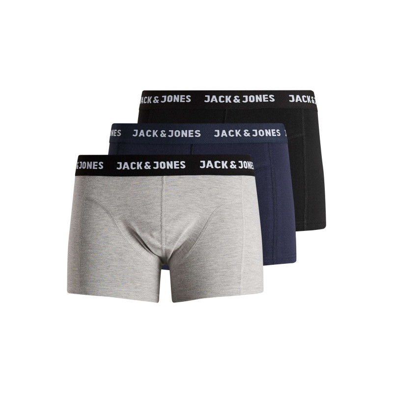 Jack & Jones - Lot De 3 Boxer En Coton Multicolore Uni Avec Une Coupe Fermée Et Nom Imprimé - Multicolore Jack & Jones - Lot De 3 Boxer En Coton Multicolore Uni Avec Une Coupe Fermée Et Nom Imprimé - Multicolore