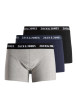 Thumbnail Lot de 3 boxer en coton multicolore uni avec une coupe fermée et nom imprimé