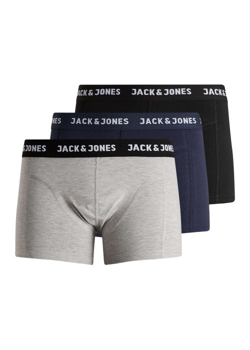 Lot de 3 boxer en coton multicolore uni avec une coupe fermée et nom imprimé