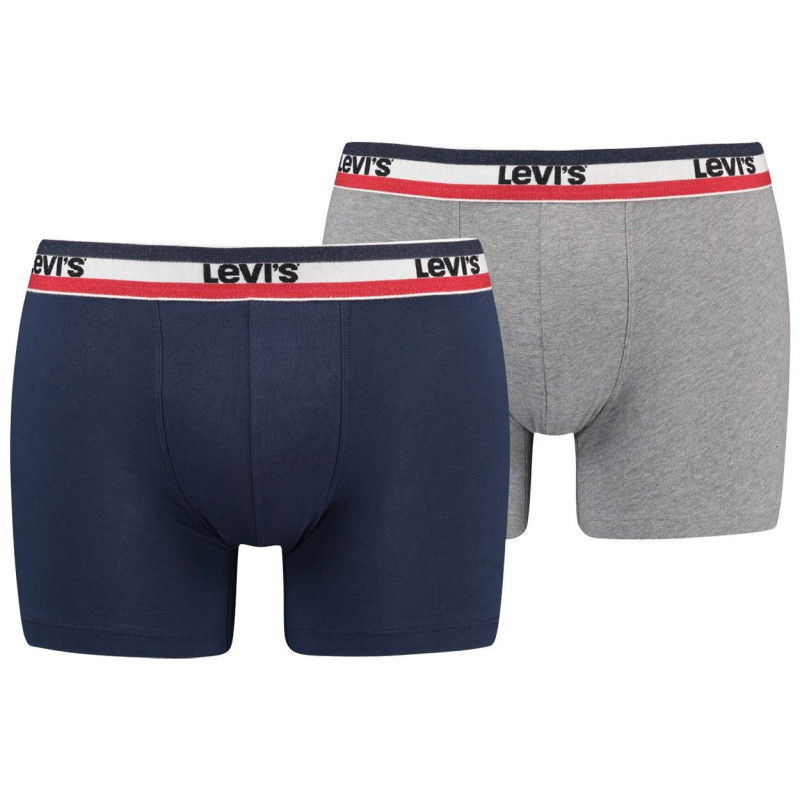 Levi's® - Lot De 2 Boxers Bicolore Marine Et Gris Clair En Coton Biologique - Bicolore Levi's® - Lot De 2 Boxers Bicolore Marine Et Gris Clair En Coton Biologique - Bicolore