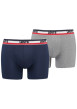 Thumbnail Lot de 2 Boxers bicolore marine et gris clair en coton biologique
