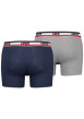 Thumbnail Lot de 2 Boxers bicolore marine et gris clair en coton biologique - Image 2