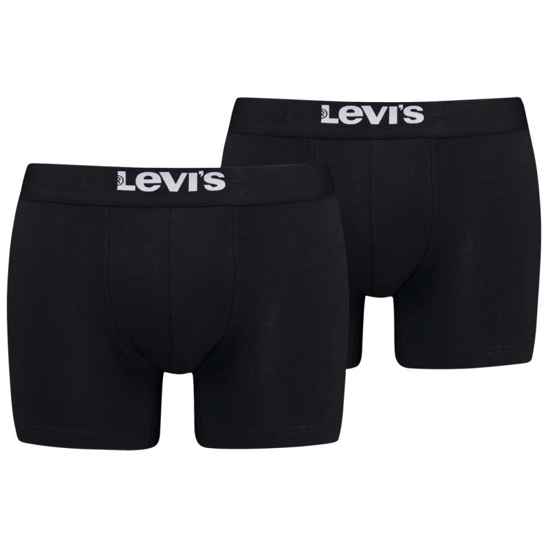 Levi's® - Lot De 2 Boxers Noirs En Coton Biologique Avec Une Ceinture élastiquée - Noir Levi's® - Lot De 2 Boxers Noirs En Coton Biologique Avec Une Ceinture élastiquée - Noir