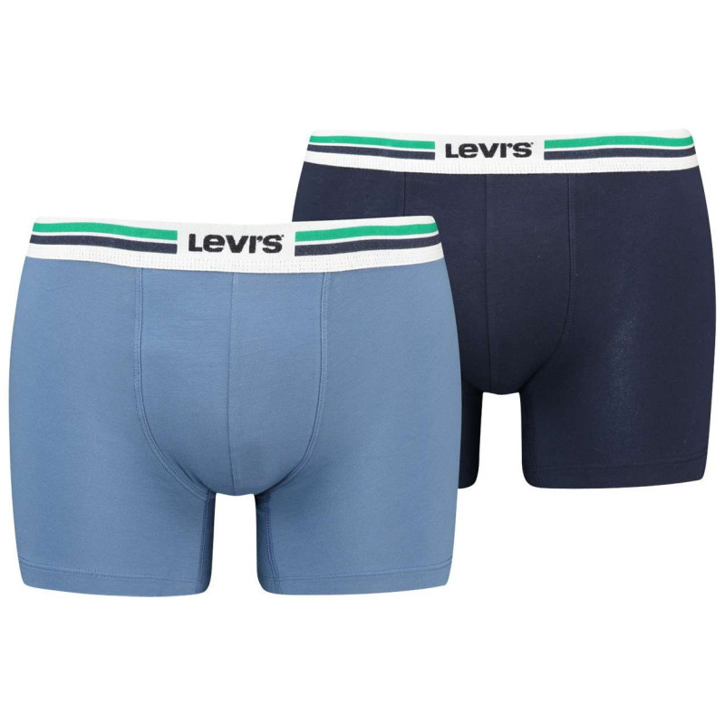 Levi's® - Lot De 2 Boxers Bleu Uni En Coton Biologique Avec Une Ceinture élastiquée - Bleu Levi's® - Lot De 2 Boxers Bleu Uni En Coton Biologique Avec Une Ceinture élastiquée - Bleu