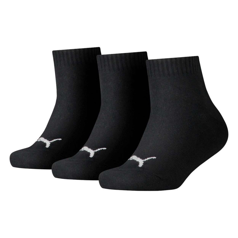 Puma - Lot De 3 Paires De Chaussettes Mi-hautes Noires En Coton - Noire