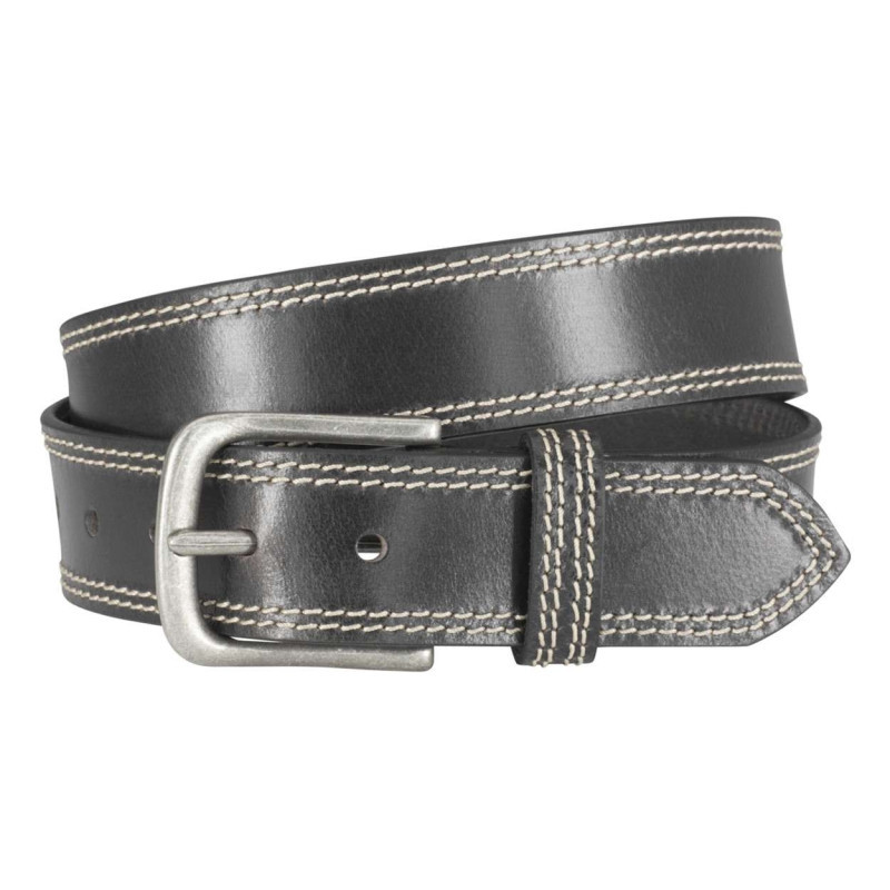 Lindenmann - Ceinture Noire Unie En Cuir De Bœuf Avec Une Boucle Métallique - Noire Lindenmann - Ceinture Noire Unie En Cuir De Bœuf Avec Une Boucle Métallique - Noire