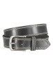 Thumbnail Ceinture noire unie en cuir de bœuf avec une boucle métallique