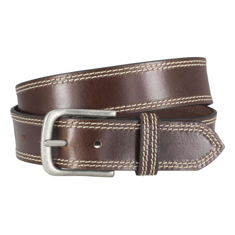 Lindenmann - Ceinture Marron Unie En Cuir De Bœuf Avec Une Boucle Métallique - Marron Lindenmann - Ceinture Marron Unie En Cuir De Bœuf Avec Une Boucle Métallique - Marron
