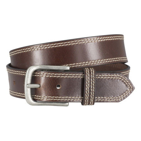Ceinture marron unie en cuir de bœuf avec une...