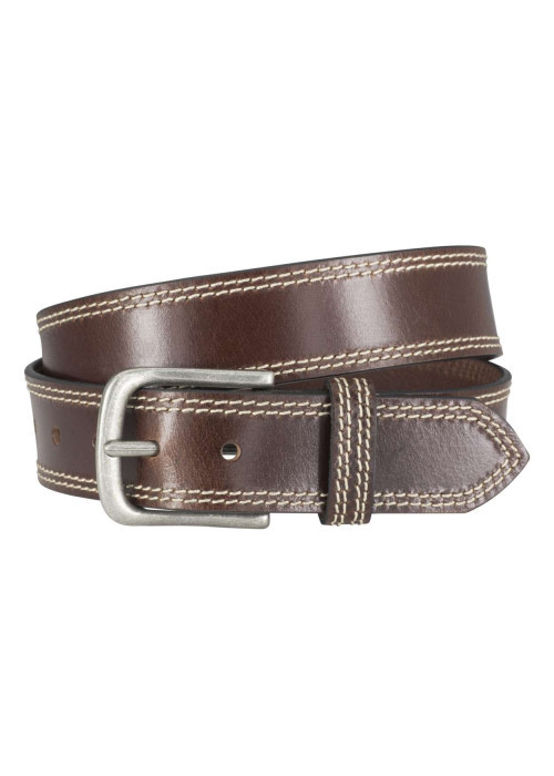 Ceinture marron unie en cuir de bœuf avec une boucle métallique