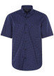 Thumbnail Chemise en coton marine avec une coupe droite et un col américain