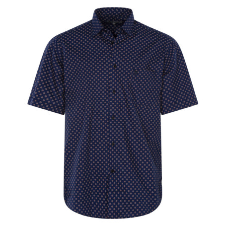 Chemise en coton marine avec une coupe droite...