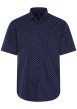 Thumbnail Chemise en coton marine avec une coupe droite et un col français