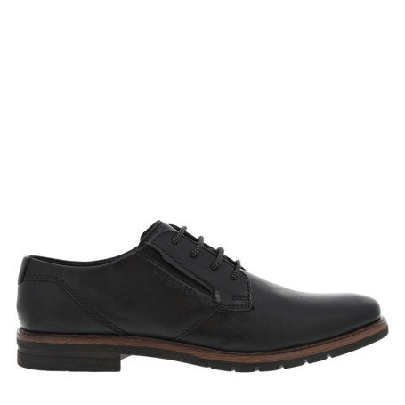 Derbies en cuir noir à talon décroché bas,...